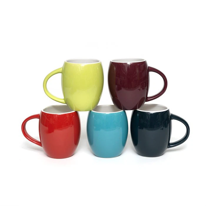 Drum shape ceramic tea mug